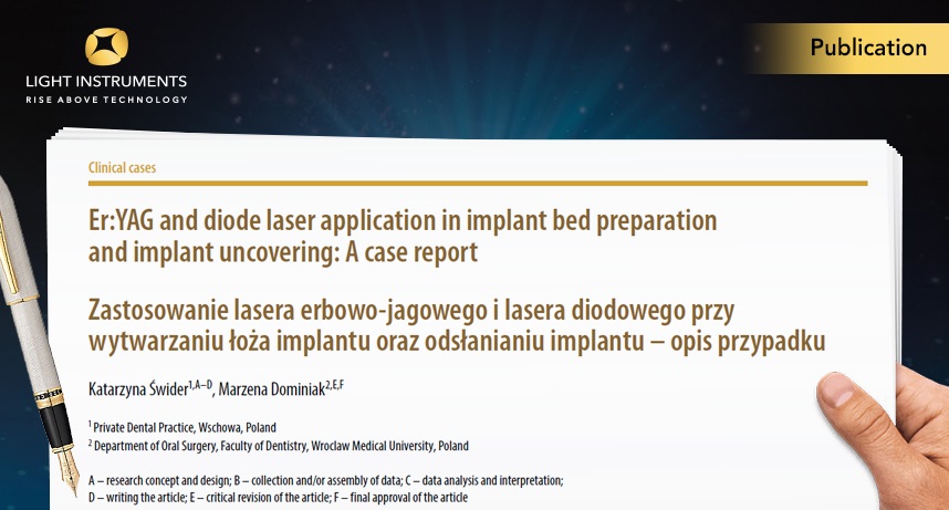 Er:YAG and diode laser application in implant bed preparation and implant uncovering: A case report